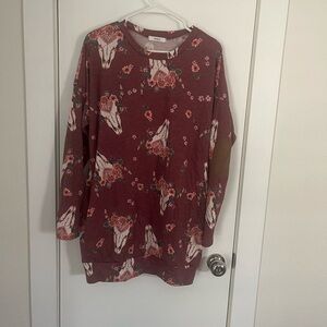 Cherish Floral Burgundy Sweater